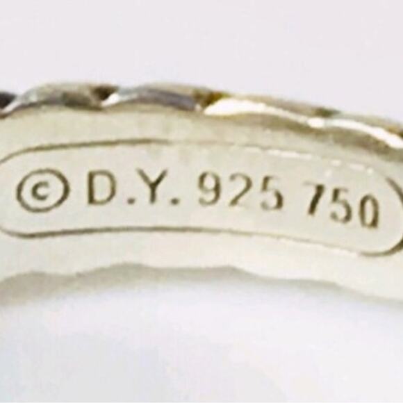 David Yurman Pavé Yellow Sapphire 18K Yellow Gold Sterling Silver Ring Size 6 - Picture 2 of 11